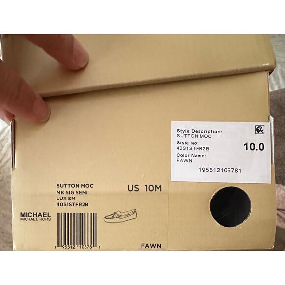 Michael Kors Sutton Moc Loafers Fawn Pink Logo Size 10 New - Picture 6 of 9